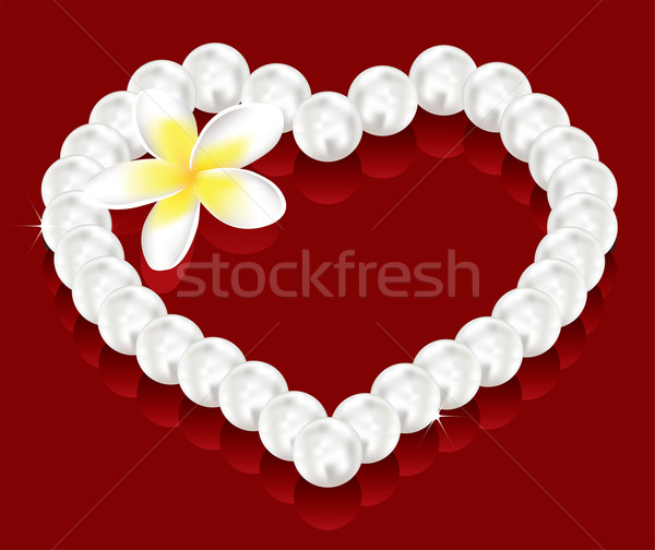 vector valentine's day gifts - pearl beads and a flower  Stock photo © Dahlia