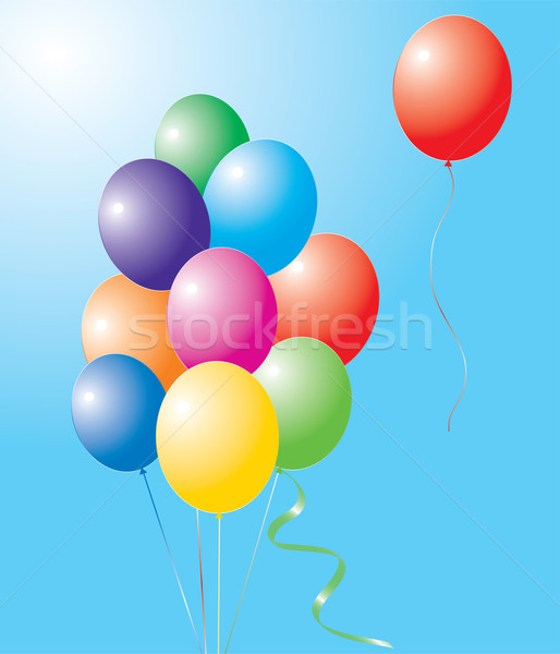 Kleurrijk ballonnen hemel partij verjaardag achtergrond Stockfoto © Dahlia