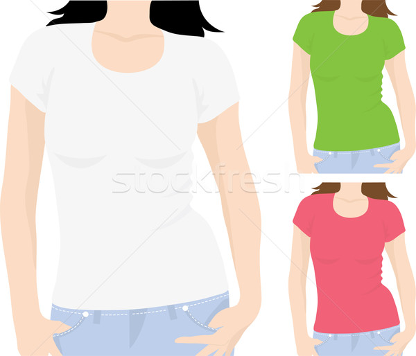 Tshirt sjabloon vector vrouw mode sport Stockfoto © Dahlia