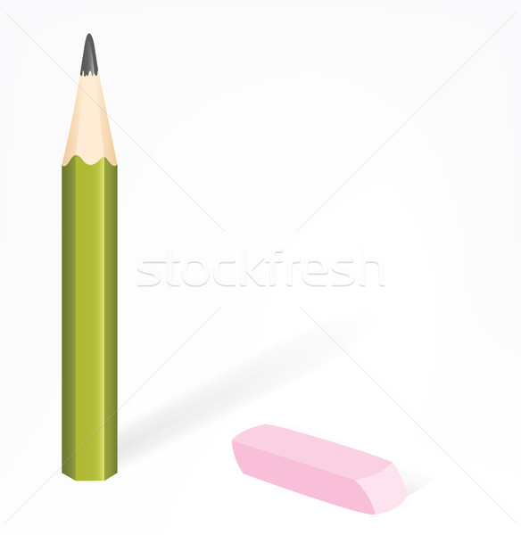 Stock foto: Vektor · Bleistift · Radiergummi · Büro · Arbeit · Kunst