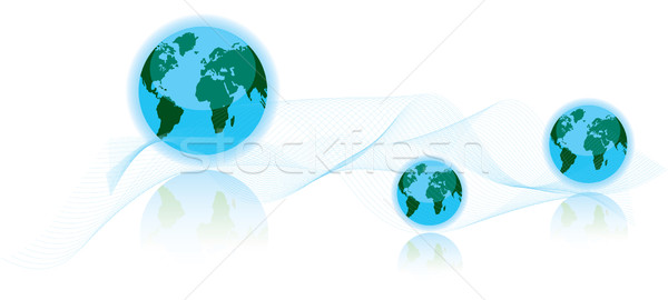 Abstract aarde globes golven vector wereld Stockfoto © Dahlia
