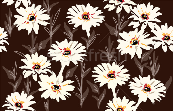 Vector fara sudura model margaretă flori Imagine de stoc © Dahlia