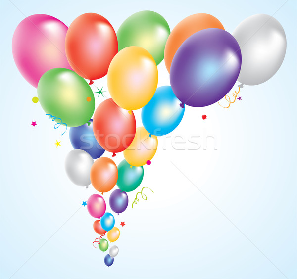 Kleurrijk ballonnen hemel verjaardag groep leuk Stockfoto © Dahlia