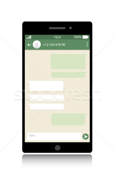 Moderne smartphone boodschapper venster sjabloon Stockfoto © Dahlia