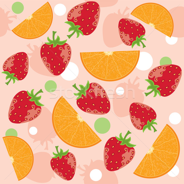 abstract background with strawberry and oranges Stock photo © Dahlia