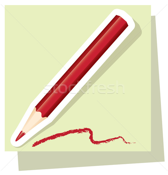 Stock photo: vector sticker of red pencil 