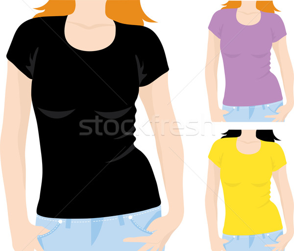 T卹 模板 向量 女子 女孩 時尚 商業照片 © Dahlia