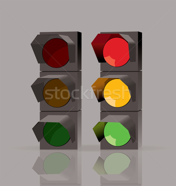Vecteur feux de circulation rouge lampe couleur Photo stock © Dahlia