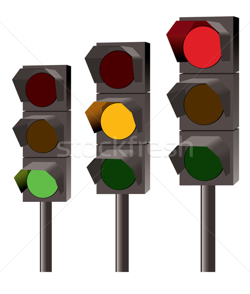 Vektor szett közlekedési lámpa fény lámpa szín Stock fotó © Dahlia