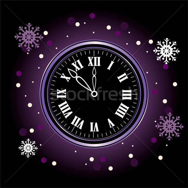 Vector vintage klok tonen tijd nieuwjaar Stockfoto © Dahlia