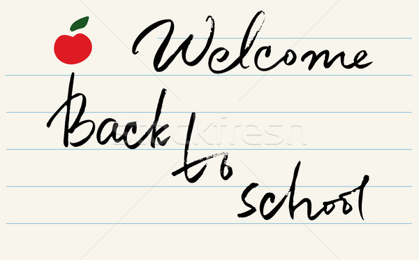 vector handwritten 'welcome back to school'' lettering Stock photo © Dahlia