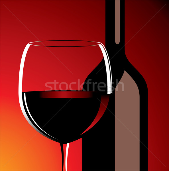 Vector wijnglas fles voedsel partij licht Stockfoto © Dahlia