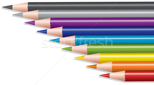 Gekleurd potloden vector ingesteld hout potlood Stockfoto © Dahlia