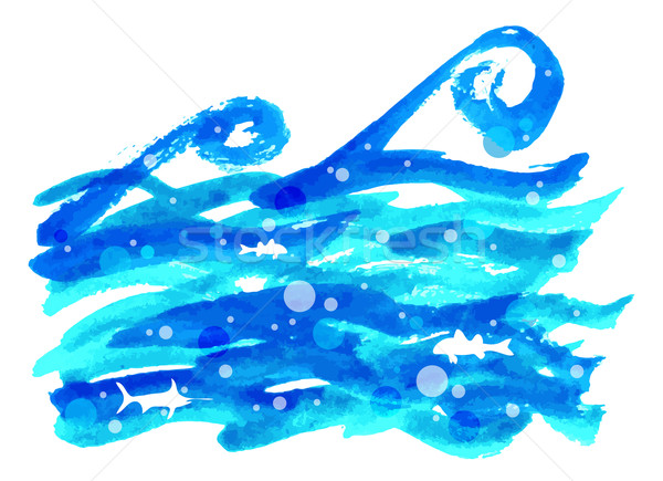 Acuarela mare val apă textură abstract Imagine de stoc © Dahlia