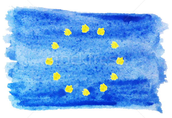 Aquarela bandeira europeu união vetor abstrato Foto stock © Dahlia