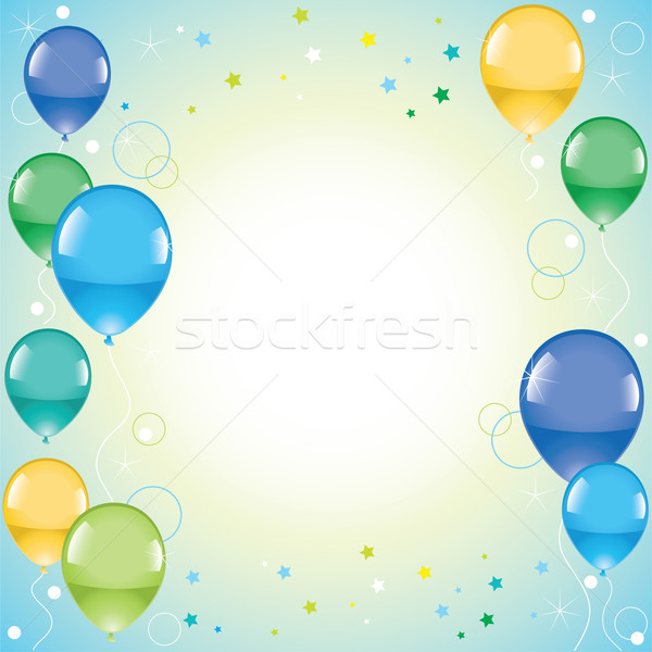 Vetor colorido balões luz aniversário Foto stock © Dahlia