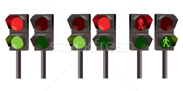 vector set of traffic lights Stock photo © Dahlia