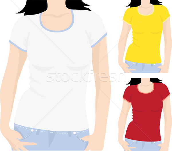 Tshirt sjabloon vector vrouw meisje mode Stockfoto © Dahlia