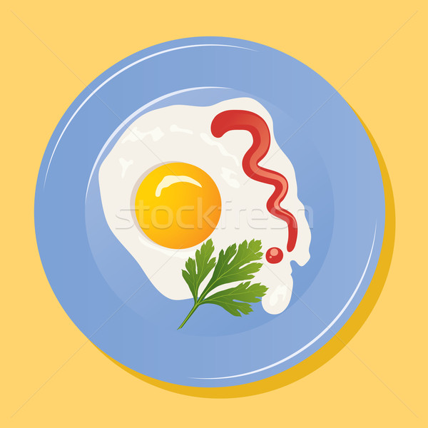 vector plate with fried eggs Stock photo © Dahlia