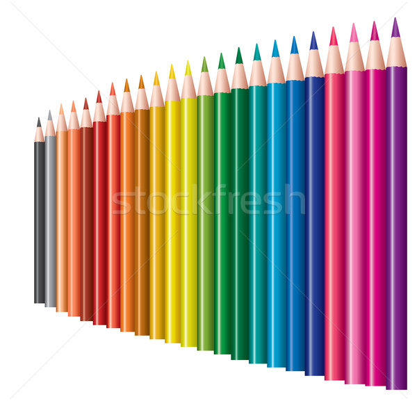 Ingesteld gekleurd potloden vector hout potlood Stockfoto © Dahlia