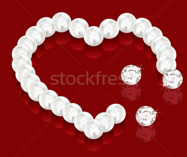 Vektor Perle Perlen Valentinsdag Tag Licht Stock foto © Dahlia