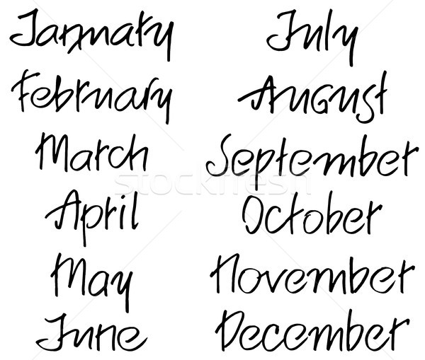 Months of the year. Handwritten words Stock photo © Dahlia