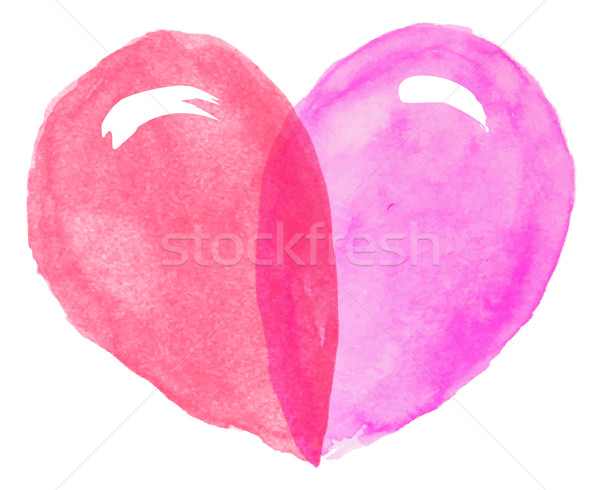 Aquarel hart valentijnsdag vector liefde abstract Stockfoto © Dahlia