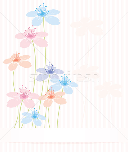 Vettore abstract floreale giardino sfondo blu Foto d'archivio © Dahlia