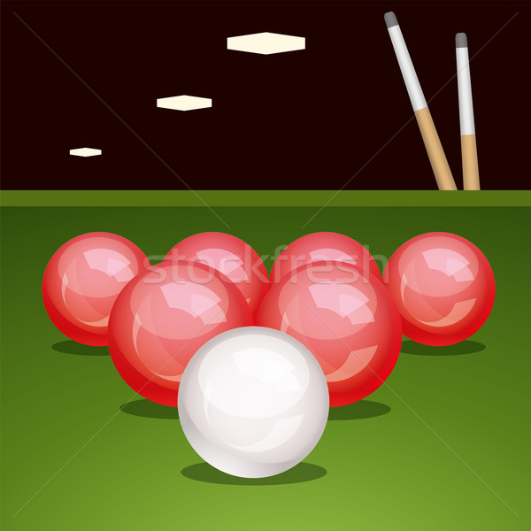 vector billiard table with balls and cues Stock photo © Dahlia