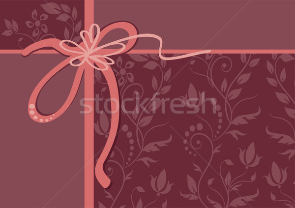 Vector wenskaart lint ornament gestileerde bloem Stockfoto © Dahlia