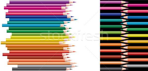 Gekleurd potloden collage vector ingesteld hout Stockfoto © Dahlia