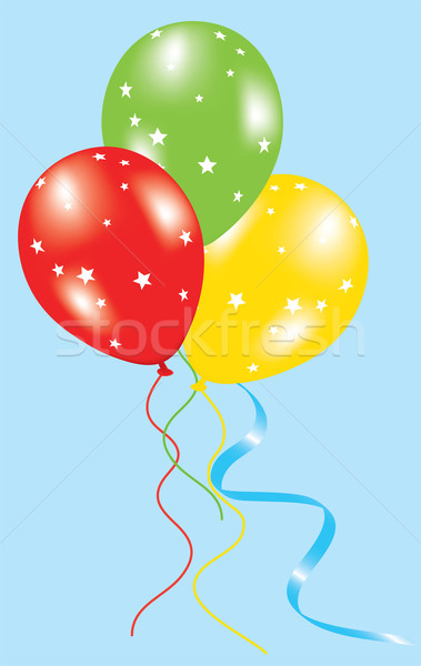 Kleurrijk ballonnen sterren hemel verjaardag achtergrond Stockfoto © Dahlia