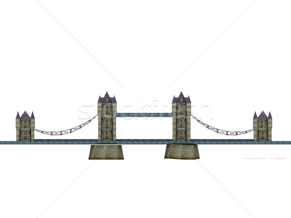 Tower Bridge illusztráció égbolt város modell kék Stock fotó © daneel