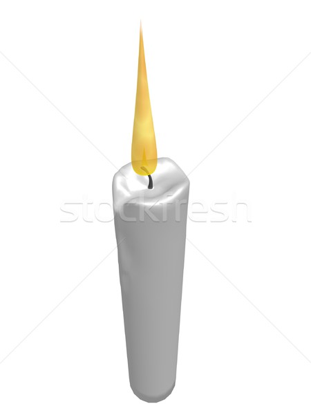 Gyertya illusztráció fehér láng tűz fekete Stock fotó © daneel