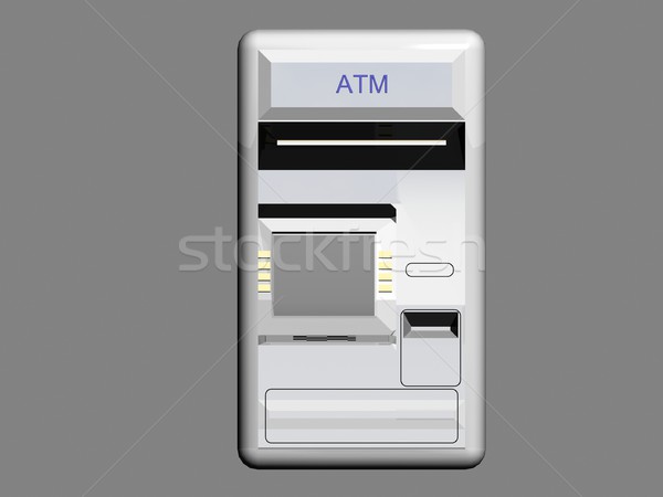 Bankautomata gép illusztráció pénz billentyűzet biztonság Stock fotó © daneel