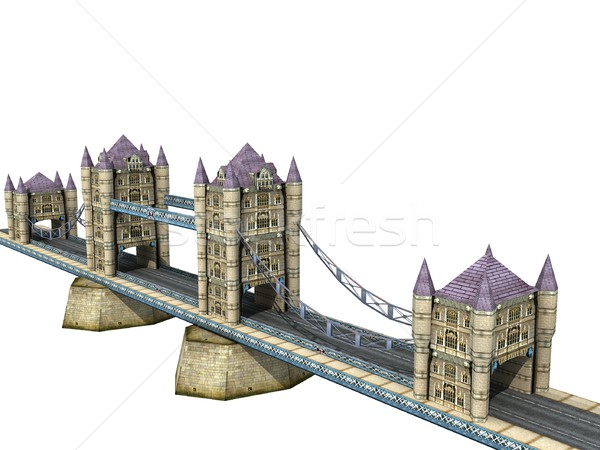 塔橋 插圖 天空 城市 模型 藍色 商業照片 © daneel