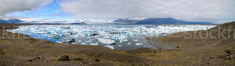 冰川 太陽 著名 日落 景觀 海 商業照片 © daneel
