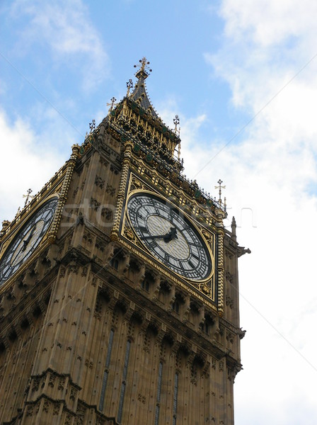 Big Ben London felhős égbolt út busz Stock fotó © daneel