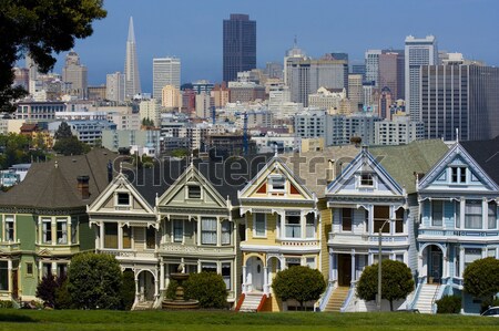 Famous seven victorian houses called 'Seven Ladies' in San Francisco, California Stock photo © daneel