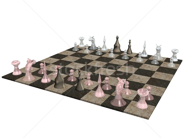 Sakk játék illusztráció kereszt üveg zöld Stock fotó © daneel