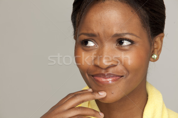 Mujer elegante jóvenes sudáfrica mirando mano Foto stock © danienel