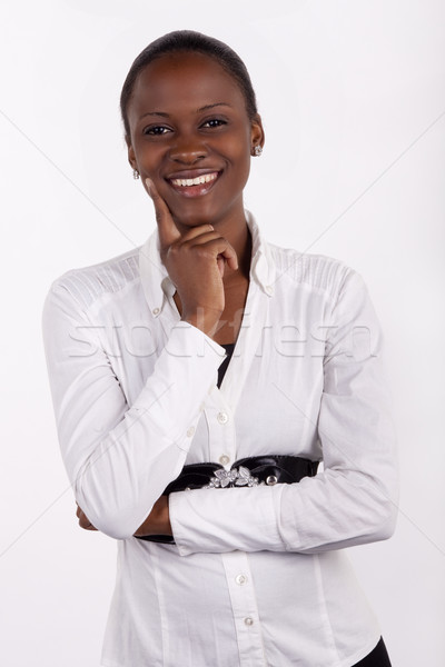 Mosolyog fiatal dél-afrikai nő káprázatos vállalati Stock fotó © danienel