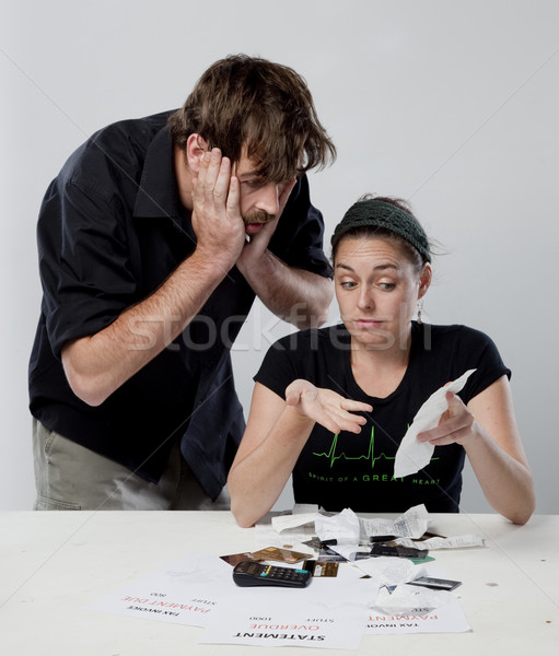 Pénzügyi pár verekedés férfi stressz mérges Stock fotó © danienel