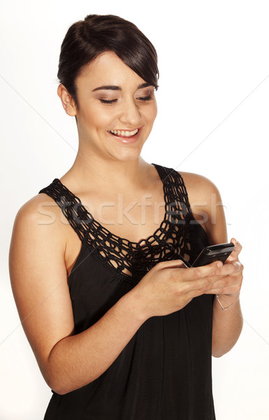 Young woman sending text Stock photo © danienel