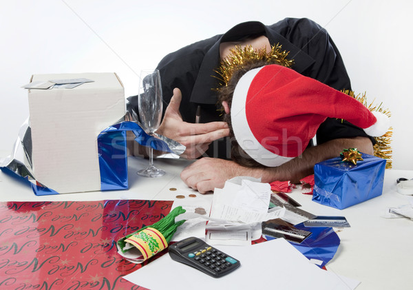 Navidad hombre papá noel sombrero deprimido Foto stock © danienel