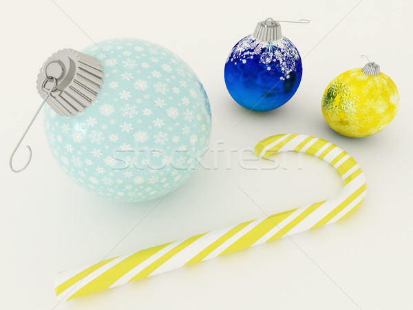 Rendering 3d blu oro vacanze decorazione candy Foto d'archivio © danilo_vuletic
