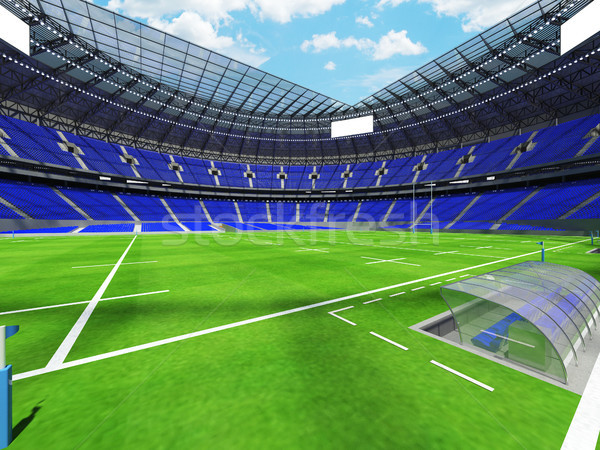 3d визуализации регби стадион синий vip коробки Сток-фото © danilo_vuletic
