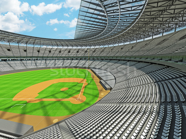 3D render of baseball stadium with white seats and VIP boxes Stock photo © danilo_vuletic