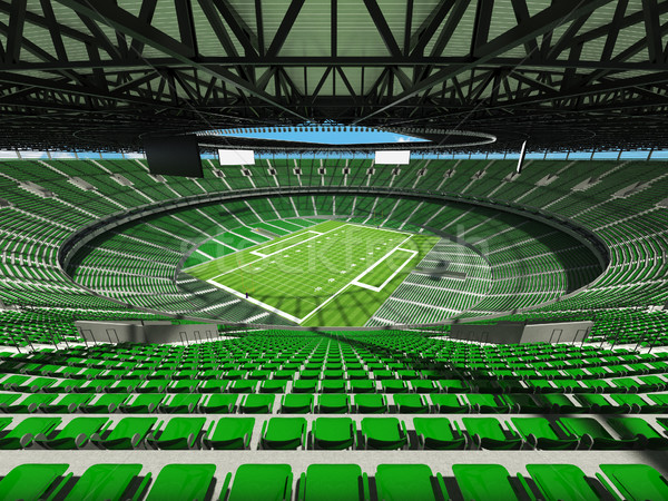 Round american football stadium with green seats and VIP boxes for hundred thousand fans Stock photo © danilo_vuletic