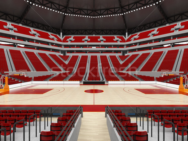 Gyönyörű modern sport aréna kosárlabda piros Stock fotó © danilo_vuletic